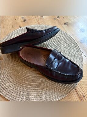 Weejuns Bass Peggy Slip On Mule Loafer Flats Burgundy Women 5